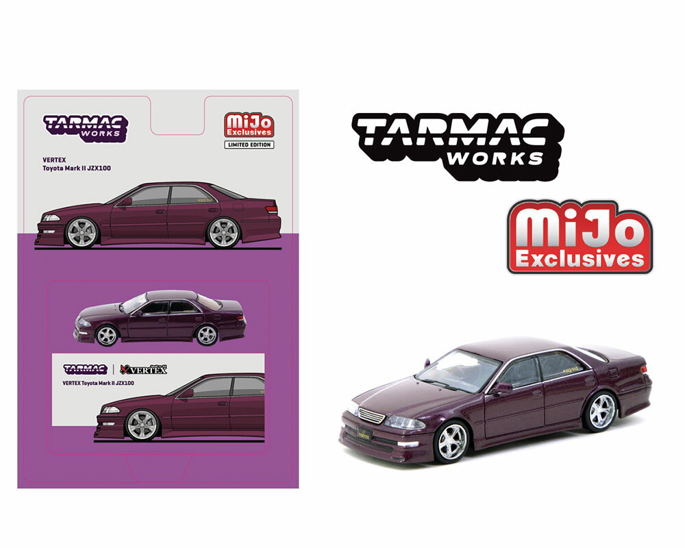 ターマックワークス 1/64 バーテックス トヨタ マークII JZX100 パープル Tarmac Works Toyota Mark II VERTEX MiJo限定 ミニカー