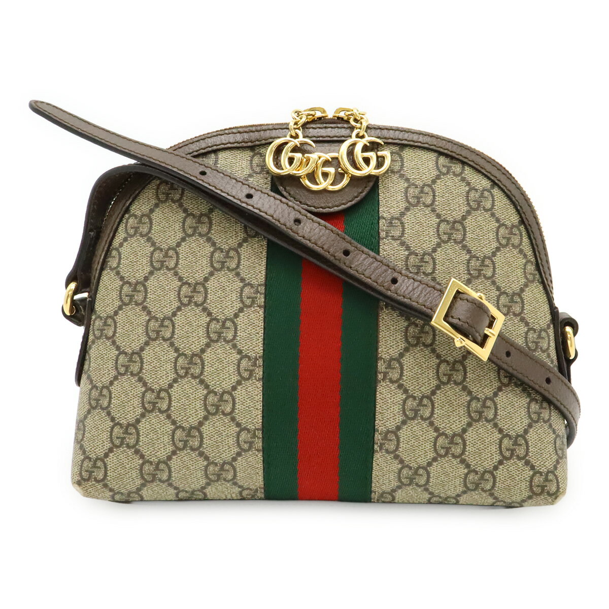 GUCCI グッチ オフィディア スモール ショルダーバッグ GGスプリーム シェリーライン ポシェット 斜め掛け PVC ベージュ モカブラウン 499621 【中古】