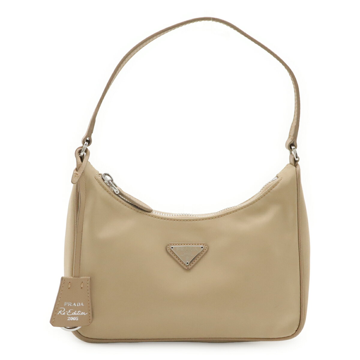 Rakuten - PRADA プラダ トライアングルロゴ アクセサリーポーチ ハンドバッグ ミニバッグ Re-Edition 2005 ナイロン CAMMELLO ベージュ 1N204 【中古】