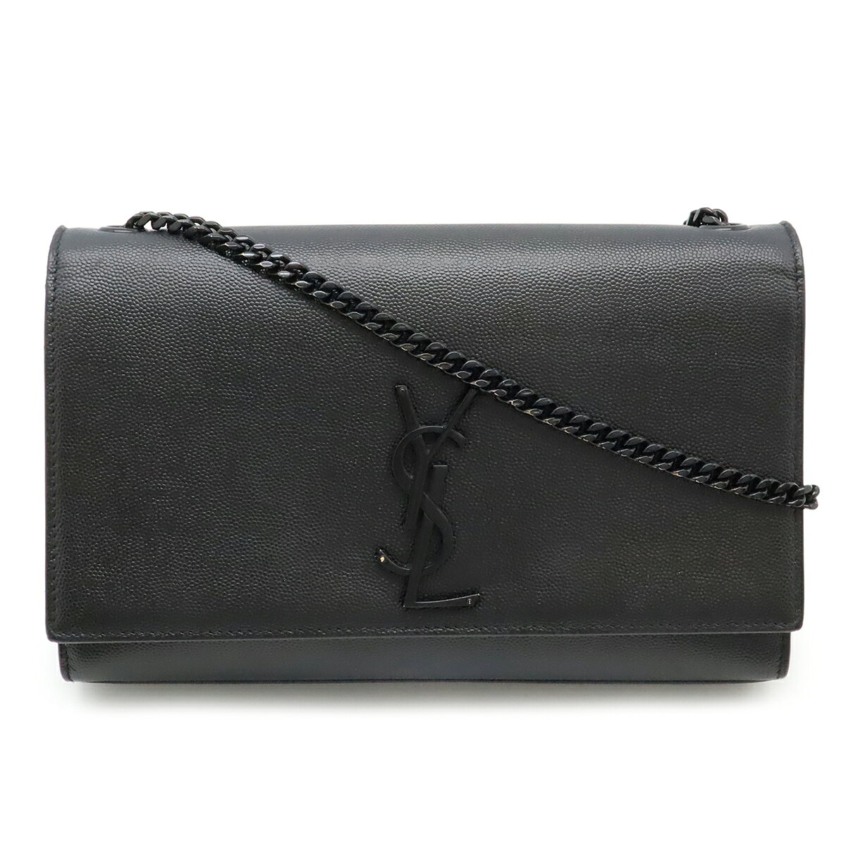 乐天商城 - SAINT LAURENT PARIS サン ローラン パリ YSL イブサンローラン ケイト ミディアム チェーンショルダーバッグ レザー ブラック 黒 364021 【中古】