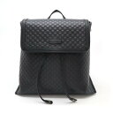 GUCCI グッチ マイクログッチシマ バックパック リュックサック レザー ブラック 黒 ゴールド金具 アウトレット品 607993 【中古】