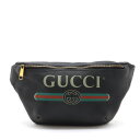 GUCCI グッチ グッチプリント シェリーライン ベルトバッグ ボディバッグ ウエストポーチ レザー ブラック 黒 ゴールド金具 530412 【中古】