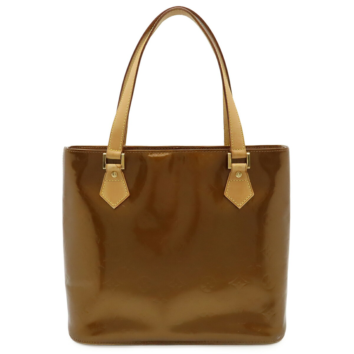 LOUIS VUITTON ルイ ヴィトン モノグラムヴェルニ ヒューストン トートバッグ ショルダーバッグ 肩掛け エナメル ブロンズ M91122 【中古】