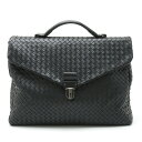 BOTTEGA VENETA ボッテガ ヴェネタ ボッテガベネタ イントレチャート ビジネスバッグ ブリーフケース レザー ブラック 鍵欠品 113095 【中...