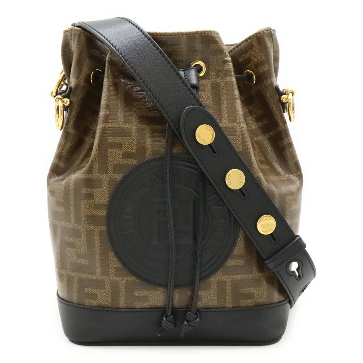 Rakuten - FENDI フェンディ ズッカ モントレゾール バケットバッグ ショルダーバッグ セミショルダー 巾着バッグ コーティングキャンバス ブラウン 8BT298 【中古】