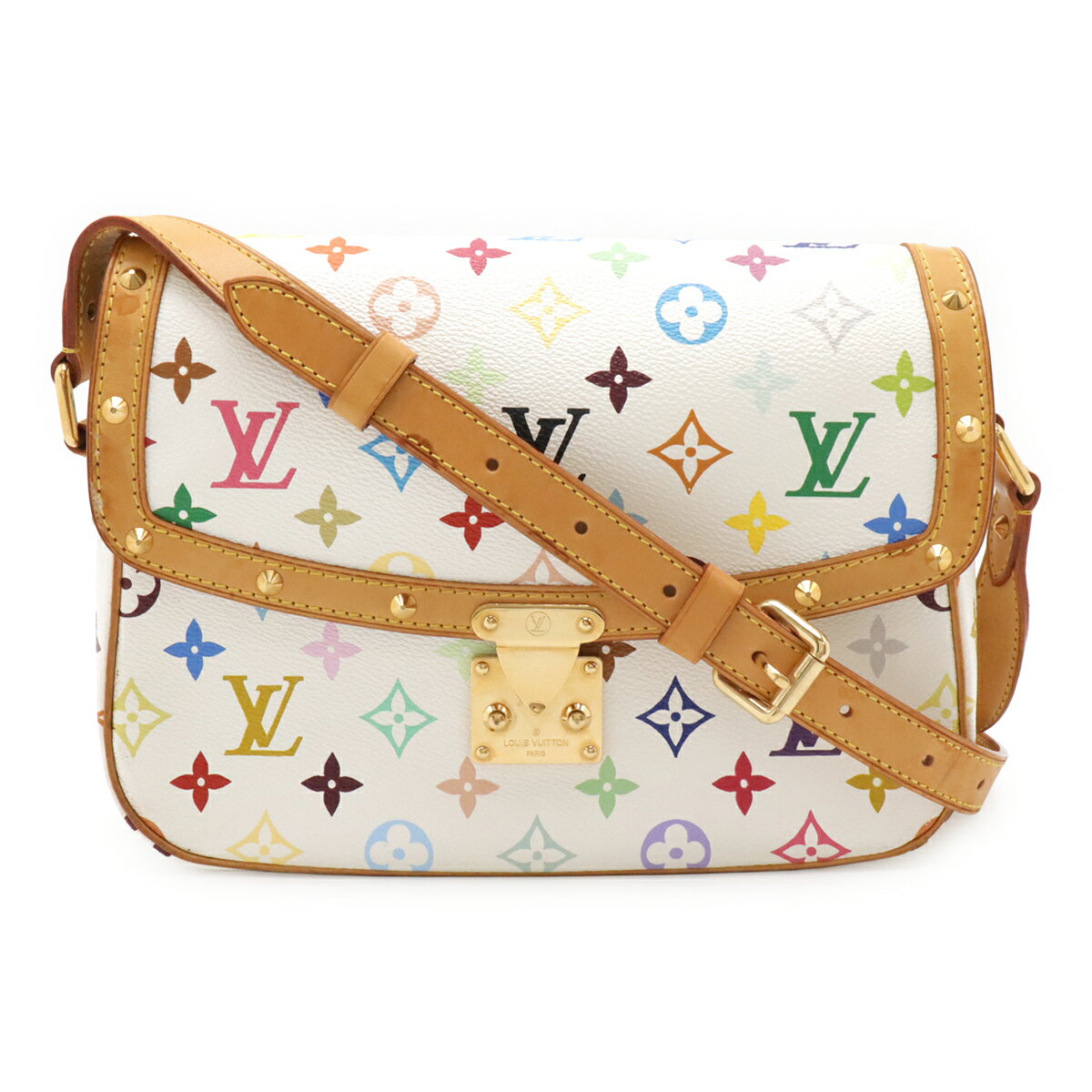 樂天商城 - LOUIS VUITTON ルイ ヴィトン モノグラムマルチカラー ソローニュ ショルダーバッグ 斜め掛け ブロン 白 ホワイト M92661 【中古】