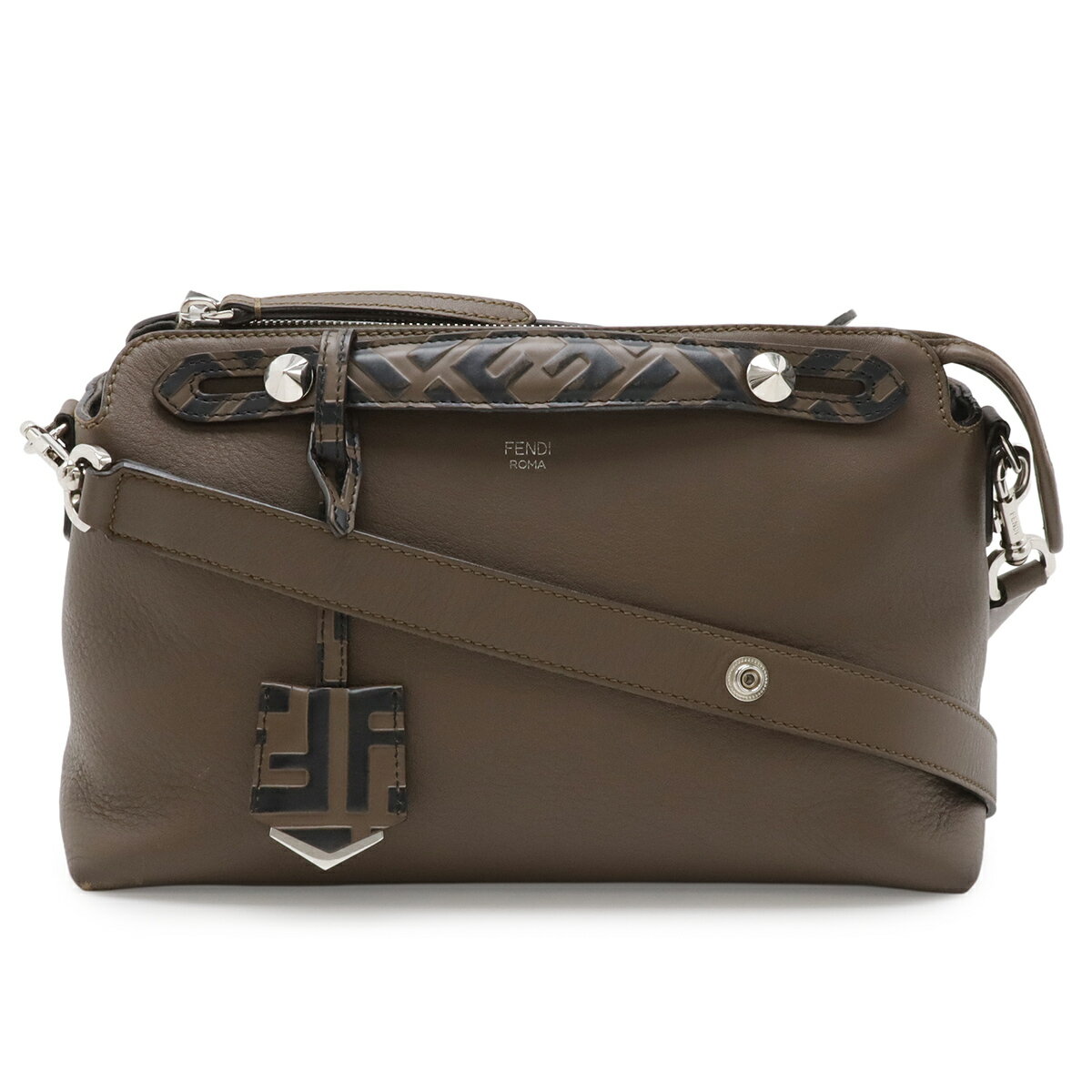 Rakuten - FENDI フェンディ BY THE WAY バイザウェイ ミディアム ハンドバッグ 2WAY ショルダーバッグ ロゴハンドル レザー ブラウン シルバー金具 8BL124 【中古】