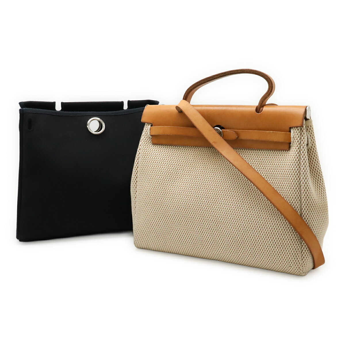 HERMES エルメス エールバッグPM ハンドバッグ 2WAY ショルダーバッグ トワルオフィシエ トワルアッシ..