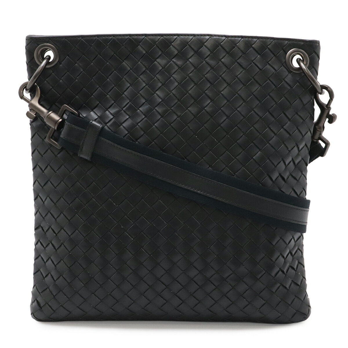 樂天商城 - BOTTEGA VENETA ボッテガ ヴェネタ ボッテガベネタ イントレチャート ショルダーバッグ 斜め掛け レザー ブラック 黒 172736 【中古】