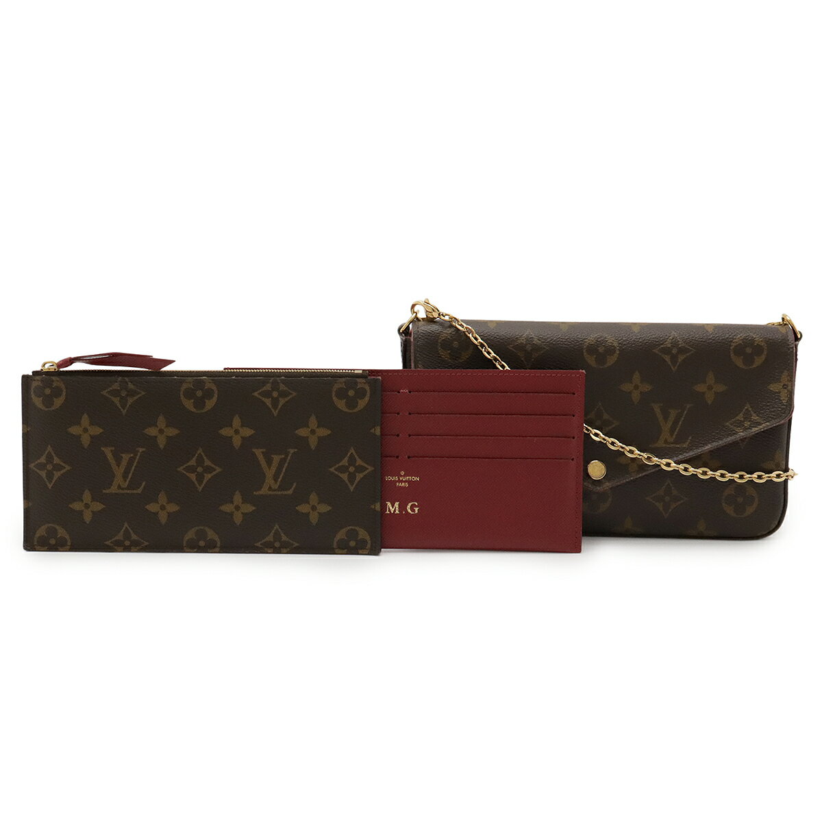 LOUIS VUITTON ルイ ヴィトン モノグラム ポシェット フェリシー フェリーチェ ショルダーバッグ 2WAY クラッチバッグ フューシャ M81896 【中古】