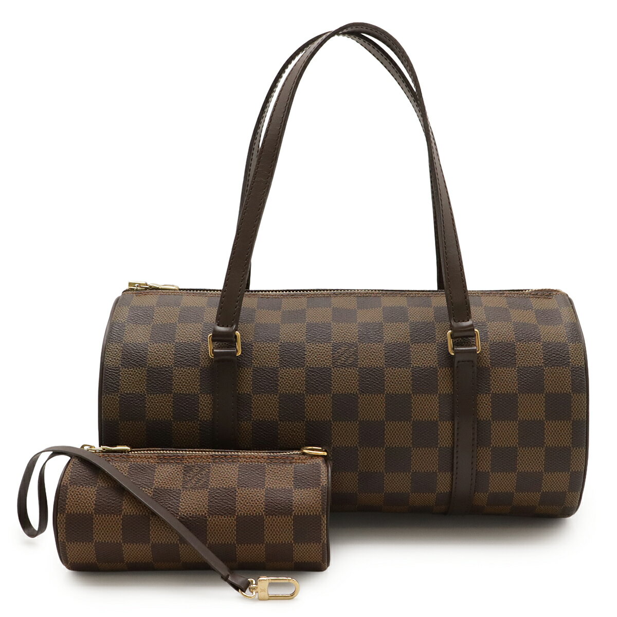 LOUIS VUITTON ルイ ヴィトン ダミエ パピヨン30 ハンドバッグ ショルダーバッグ セミショルダー ポーチ付き N51303 【中古】
