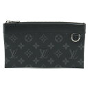 【財布】LOUIS VUITTON ルイ ヴィトン モノグラムエクリプス ポシェット ディスカバリーPM ポーチ 小物入れ クラッチバッグ ブラック グレー M44323 【中古】