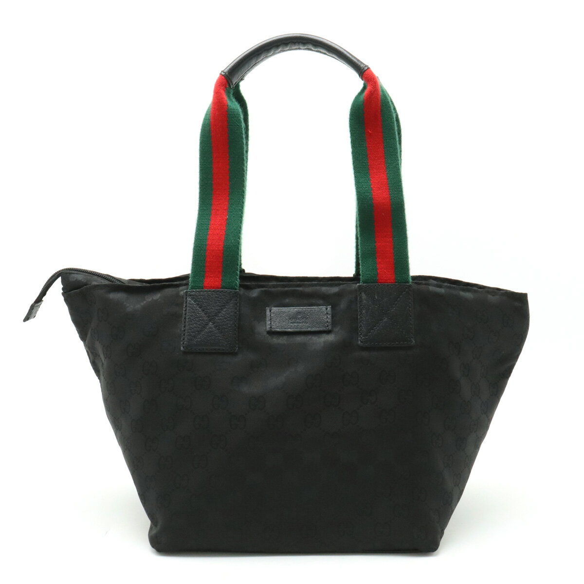 【バッグ】GUCCI グッチ GGナイロン シェリーライン トートバッグ ショルダーバッグ ナイロンキャンバス レザー ブラック 黒 グリーン レッド 131230 【中古】