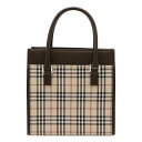 BURBERRY バーバリー ノバチェック チェック柄 ハンドバッグ トートバッグ キャンバス レザー ベージュ ダークブラウン ブラック ボルドー 【中古】