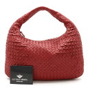 【バッグ】BOTTEGA VENETA ボッテガ ヴェネタ ボッテガベネタ イントレチャート ホーボーバッグ ワンショルダー ショルダーバッグ レザー レッド 赤 【中古】