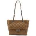 CHANEL シャネル マトラッセ ココマーク トートバッグ チェーンショルダー ショルダーバッグ レザー カーキブラウン系 【中古】
