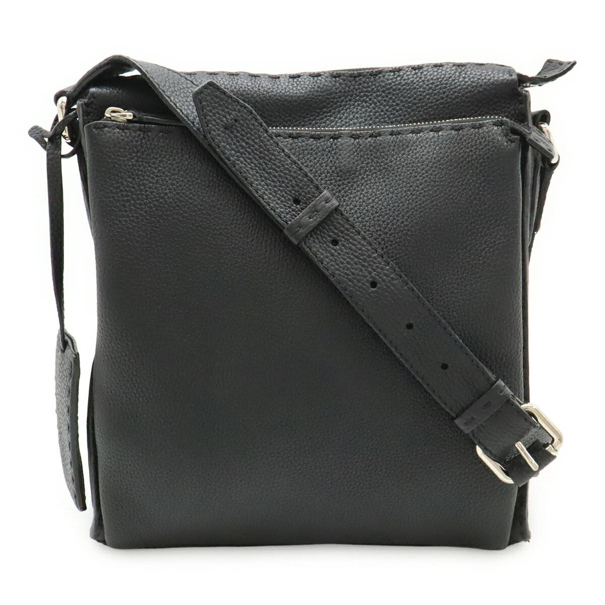 樂天商城 - FENDI フェンディ セレリア ショルダーバッグ 斜め掛け レザー ブラック 黒 シルバー金具 7VA319 【中古】