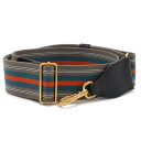 PRADA プラダ ストライプショルダー ショルダーストラップ ショルダーのみ ナイロン レザー グレー グリーン レッド ブラック ゴールド金具 【中古】