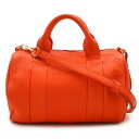 Alexander Wang アレキサンダー ワン ハンドバッグ 筒型 2WAY ショルダーバッグ 肩掛け レザー オレンジ ゴールド金具 シルバー金具 【中古...