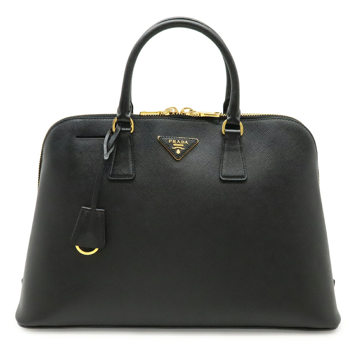 PRADA - PRADA プラダ サフィアーノ ハンドバッグ トートバッグ レザー NERO ブラック 黒 ゴールド金具 BL0812 【中古】