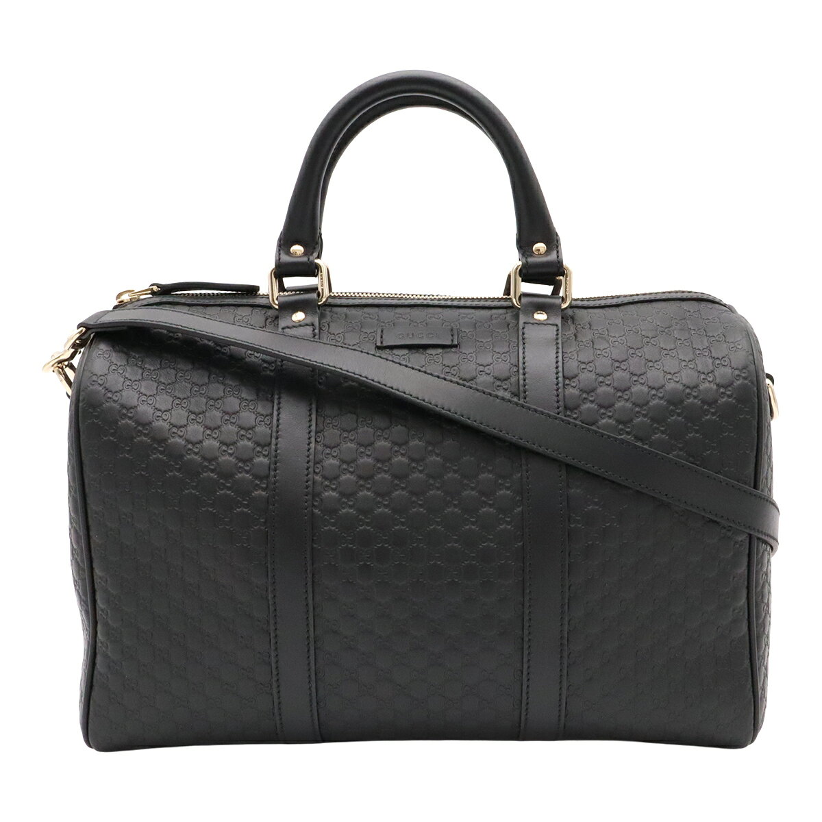極美品 GUCCI グッチ ロゴ 2WAY ショルダー ボストンバッグ 革　黒 12711016_1.jpg