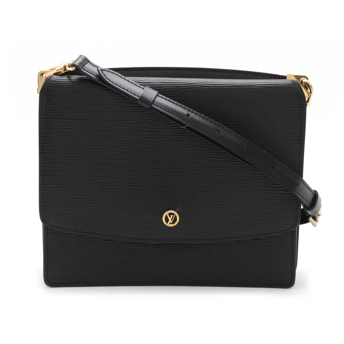 LOUIS VUITTON ルイ ヴィトン エピ グルネル ショルダーバッグ 斜め掛け 2WAY クラッチバッグ レザー ノワール ブラック 黒 ゴールド金具 M52362 【中古】
