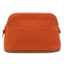 HERMES エルメス ボリードポーチ20 化粧ポーチ メイクポーチ マルチポーチ 小物入れ キャンバス レザー オレンジ 【中古】