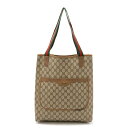 GUCCI グッチ オールドグッチ GGプラス シェリーライン トートバッグ ショルダーバッグ 縦長 PVC レザー ベージュ ブラウン 茶 4720.21.4...