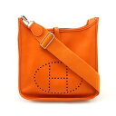 HERMES エルメス エヴリン エブリン PM 3 III ショルダーバッグ 斜め掛けショルダー ヴォーエプソン オレンジ シルバー金具 □O刻印 【中古】