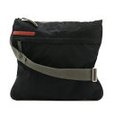 PRADA プラダ プラダスポーツ スポーツライン ショルダーバッグ 斜め掛け ナイロン ブラック 黒 グレー シルバー金具 4VA031 【中古】