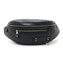 GUCCI グッチ グッチシマ ボディバッグ ウエストバッグ ウエストポーチ ヒップバッグ ラバーコーティングレザー ブラック 黒 シルバー金具 246409 ...