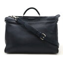 FENDI フェンディ セレリア ピーカブー ビジネスバッグ ブリーフケース 2WAY ショルダーバッグ レザー ネイビー 紺 ピーコックブルー 7VA388 【中古】(4)