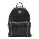 MCM エムシーエム Stark スターク サイドスタッズ ヴィセトス バックパック リュックサック コーテッドキャンバス レザー ブラック MMKAAVE15...