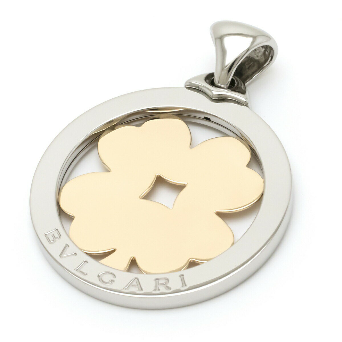 【ジュエリー】【新品仕上げ済】BVLGARI ブルガリ トンド クローバー ラージ ペンダントヘッド トップ K18YG イエローゴールド ST ステンレスのサムネイル