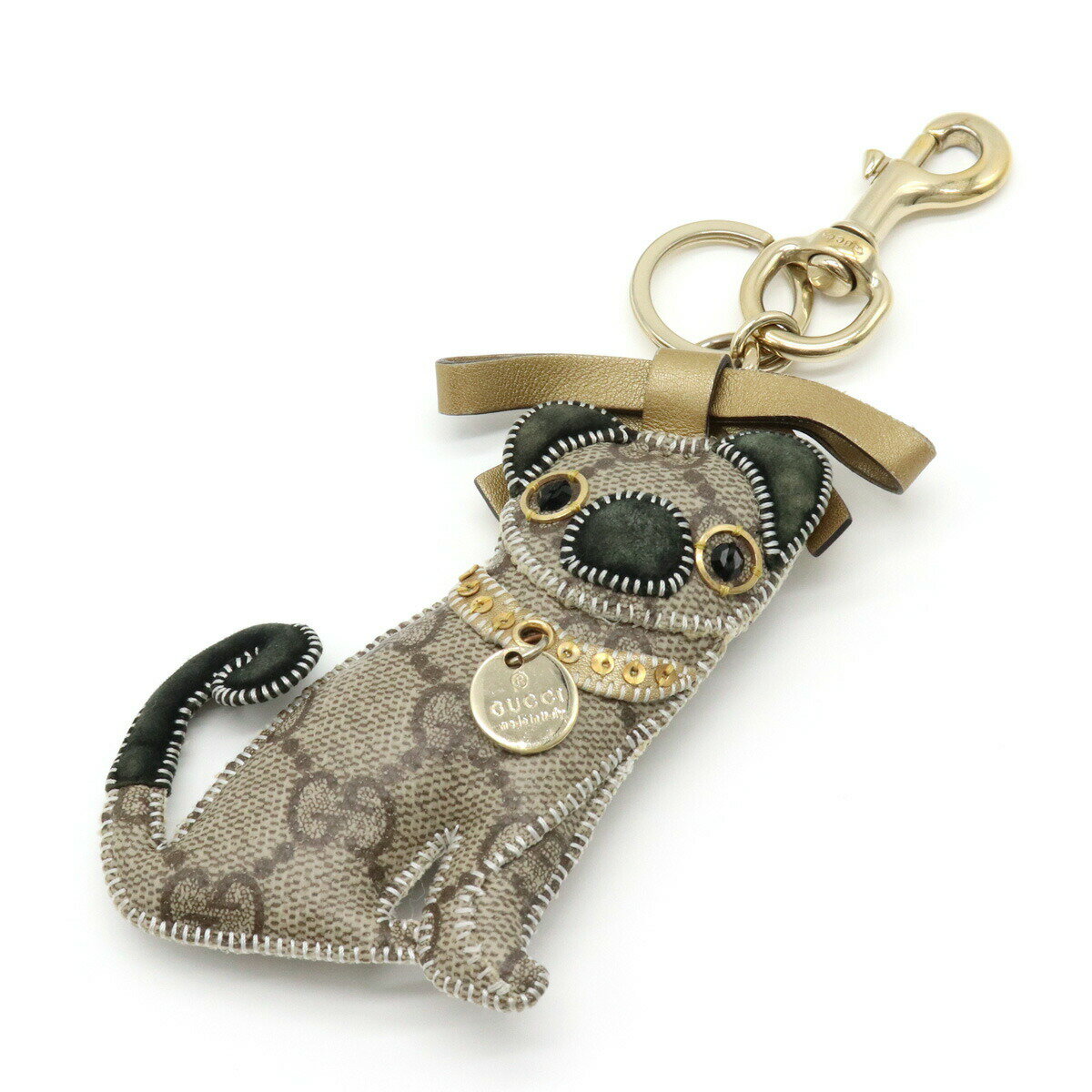 GUCCI グッチ GGプラス グッチョリ オリバー パグ ドッグ 犬 キーホルダー キーリング アニマルチャーム バッグチャーム ゴールド金具のサムネイル