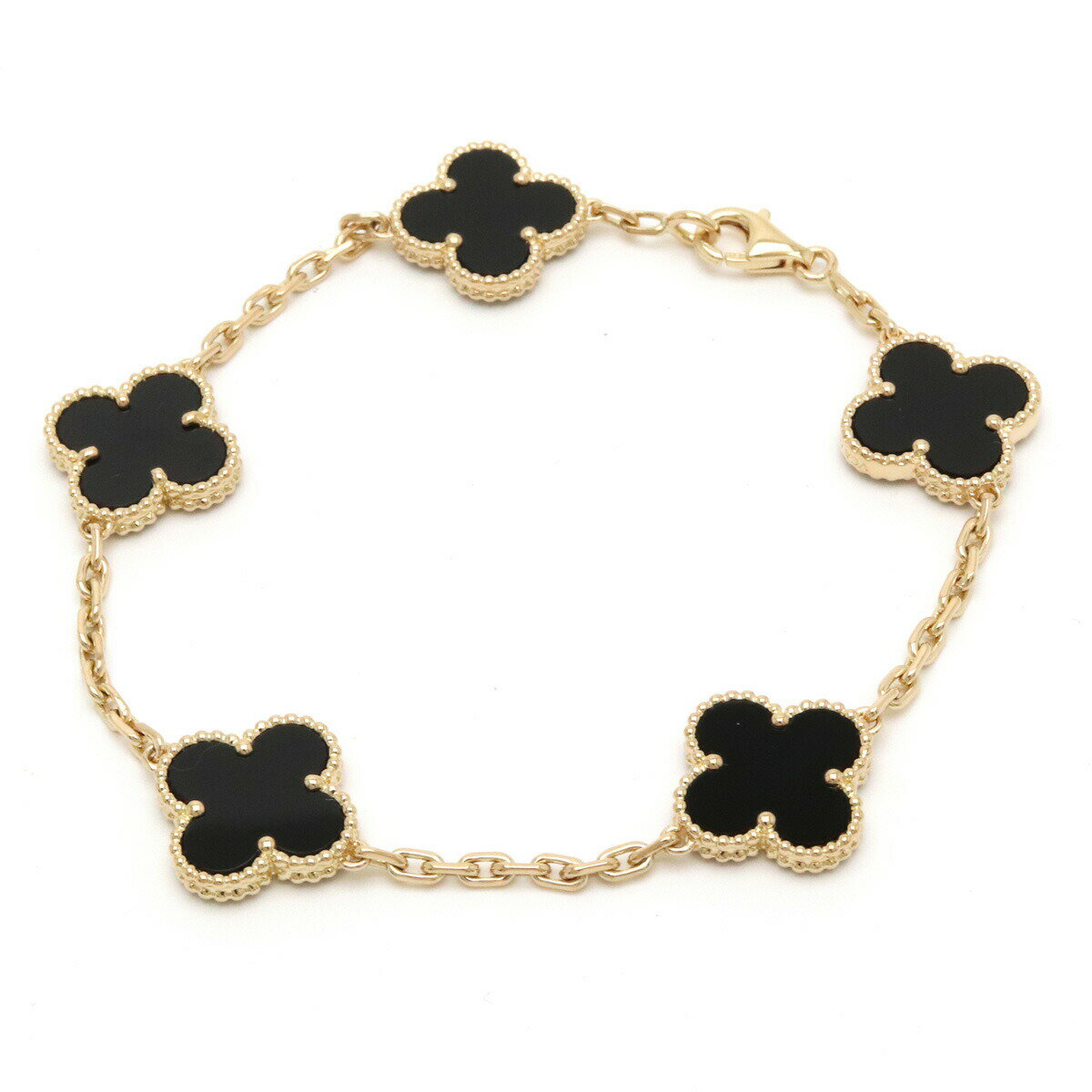 【ジュエリー】【新品仕上げ済】Van Cleef & Arpels ヴァン クリーフ & アーペル VCA ヴィンテージアルハンブラ ブレスレット K18YG イエローゴールド オニキス VCARA41300のサムネイル