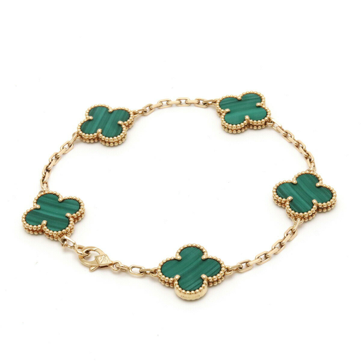 【ジュエリー】【新品仕上げ済】Van Cleef & Arpels ヴァン クリーフ & アーペル VCA ヴィンテージアルハンブラ ブレスレット K18YG イエローゴールド マラカイト VCRAL80900のサムネイル