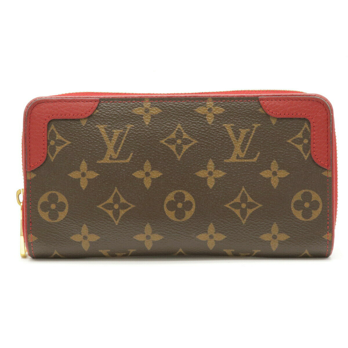 【財布】LOUIS VUITTON ルイ ヴィトン モノグラム ジッピーウォレット レティーロ ラウンドファスナー 長財布 レザー スリーズ 赤 レッド M61854