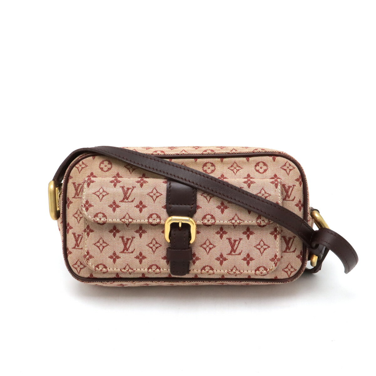 LOUIS VUITTON ルイ ヴィトン モノグラムミニ ジュリエットMM ショルダーバッグ 斜め掛け キャンバス レザー スリーズ 赤 M92315 【中古】