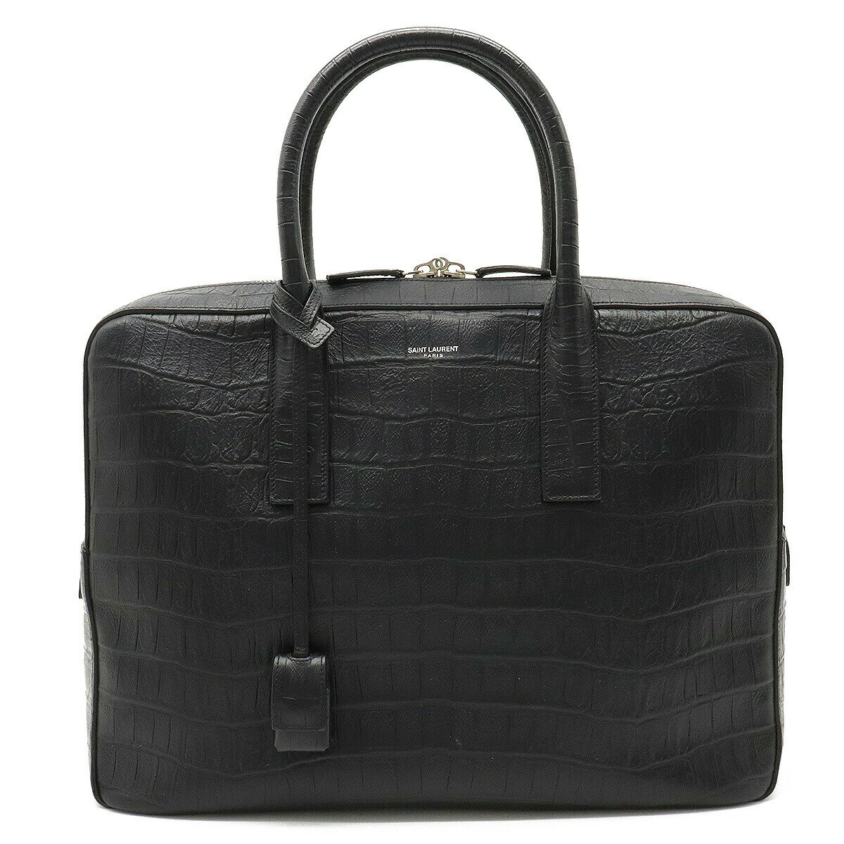 【バッグ】SAINT LAURENT PARIS サン ローラン パリ YSL イブサンローラン クラシック ミュージアム ブリーフケース クロコ調レザー ブラック 342605 【中古】のサムネイル