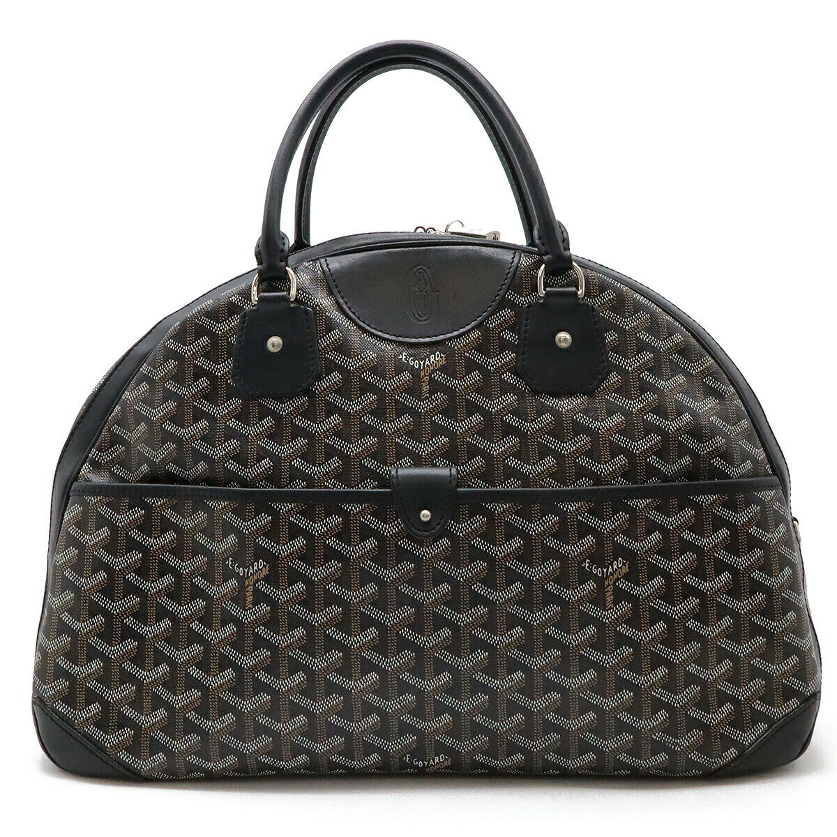 GOYARD ゴヤール サンジャンヌGM ボストンバッグ ハンドバッグ ヘリンボーン柄 PVC レザ ...