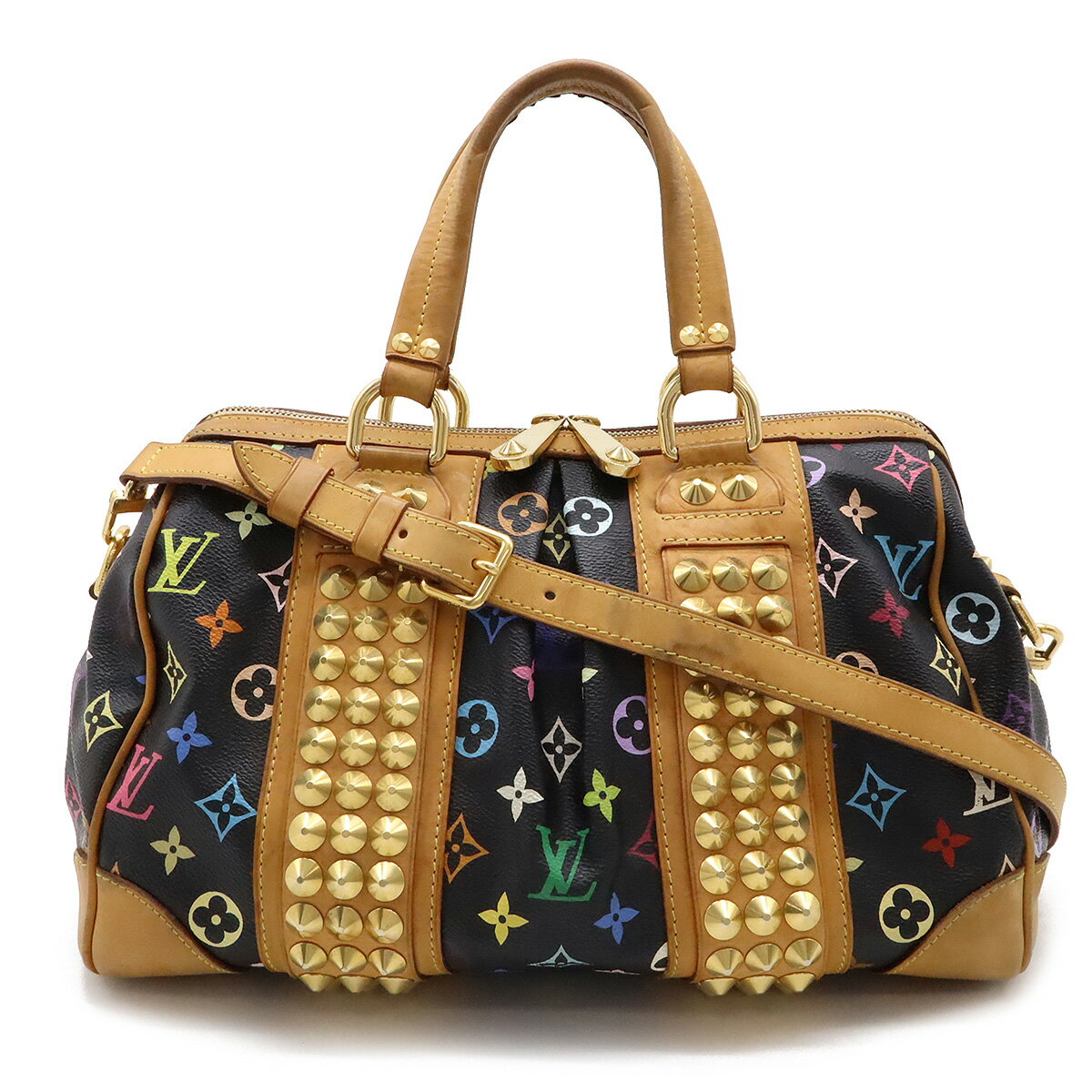 LOUIS VUITTON ルイ ヴィトン モノグラムマルチカラー コートニーMM ボストンバッグ 2WAY ショルダーバッグ ノワール ブラック 黒 M45642 【中古】