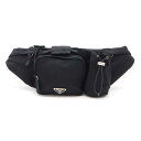 PRADA プラダ ウエストバッグ ウエストポーチ ボディバッグ ヒップバッグ ナイロン NERO 黒 ブラック シルバー金具 2VL056 【中古】