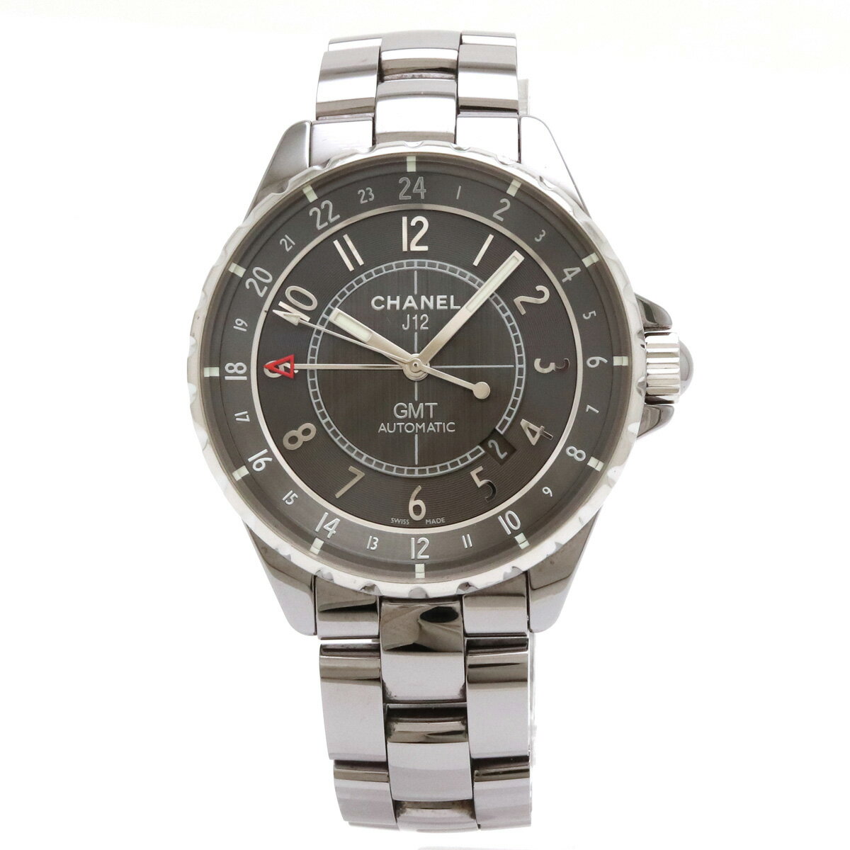 【ウォッチ】CHANEL シャネル J12 クロマテイック GMT グレー文字盤 デイト 41mm メンズ AT オートマ 腕時計 H3099 【中古】