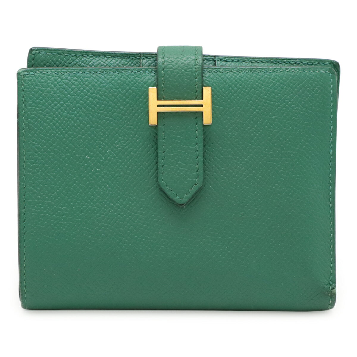 エルメス ケース グリーン ミント 美品 小銭入れ レザー シェーブル 中古 Ｂ刻印 HERMES 財布 緑 ホース 馬 ファスナー 緑 セリエ金具 ヴィンテージ メンズ レディース 定番 人気 ウォレット シルバー金具 ブランド HERMES - エルメス コインケース グリーン ミント 美品 小銭入れ