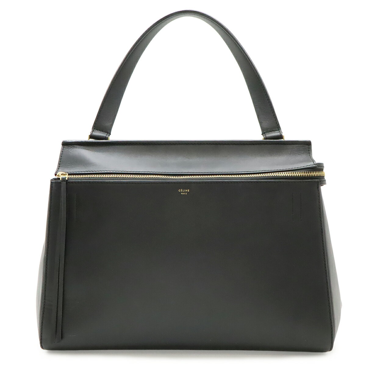 樂天商城 - CELINE セリーヌ エッジ ラージ ハンドバッグ ショルダーバッグ ワンショルダー 肩掛け レザー ブラック 黒 ゴールド金具 【中古】