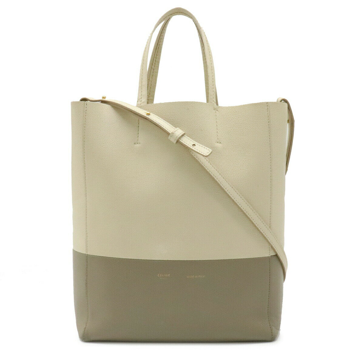 【バッグ】CELINE セリーヌ バーティカル カバスモール トートバッグ 2WAY ショルダーバッグ レザー バイカラー アイボリー グレー 176163XBB 【中古】のサムネイル
