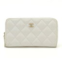 CHANEL シャネル マトラッセ ココマーク スモール ジップウォレット ラウンドファスナー財布 キャビアスキン レザー ホワイト ゴールド金具 AP0226 【中古】(4)