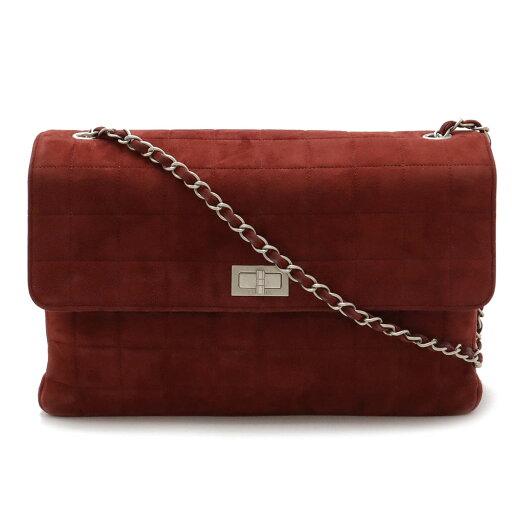 CHANEL シャネル 2.55 チョコバー チェーンショルダー ショルダーバッグ スエード ワインレッド系 シルバー金具 【中古】 CHANEL シャネル 2.55 チョコバー チェーンショルダー ショルダーバッグ スエード ワインレッド系 シルバー金具 【中古】