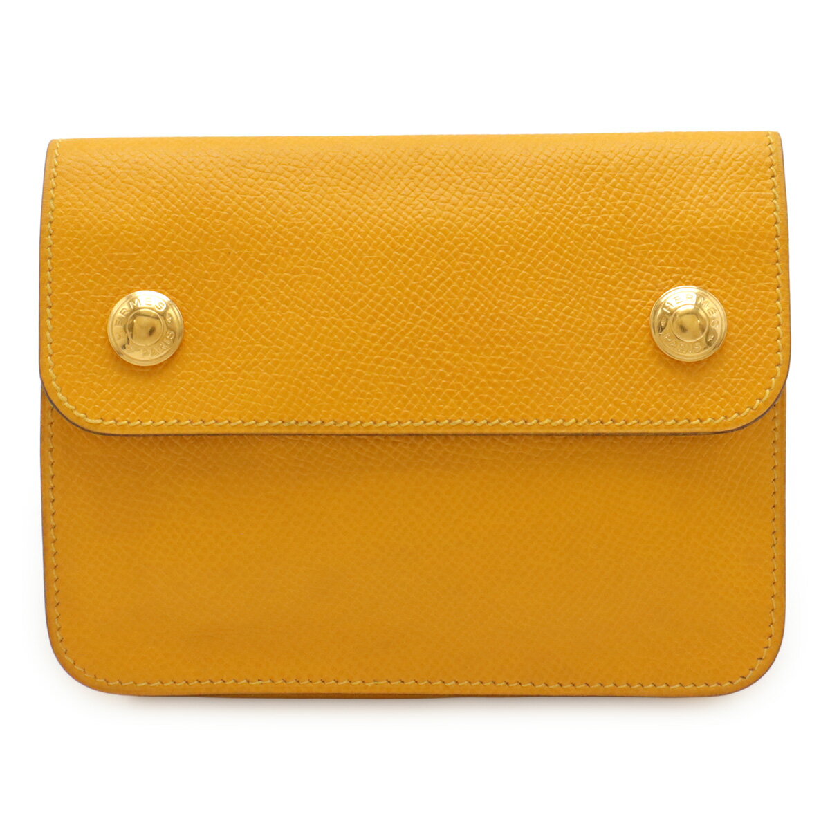 HERMES エルメス ポシェットグリーン ウエストポーチ ウエストバッグ 2WAY クシュベル レザー ジョーヌドール 黄色 イエロー ゴールド金具 ○U刻印 【中古】